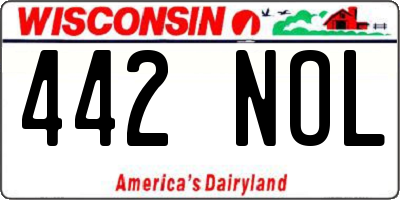 WI license plate 442NOL