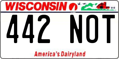 WI license plate 442NOT