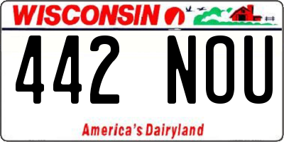 WI license plate 442NOU