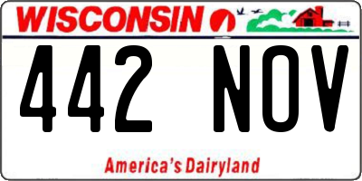 WI license plate 442NOV