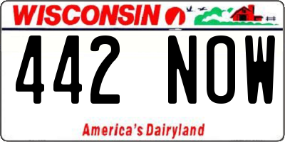 WI license plate 442NOW