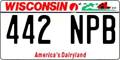 WI license plate 442NPB
