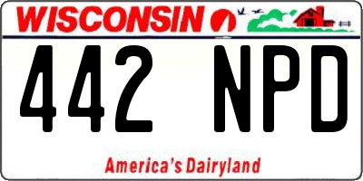 WI license plate 442NPD