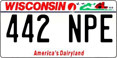 WI license plate 442NPE