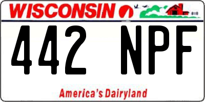 WI license plate 442NPF