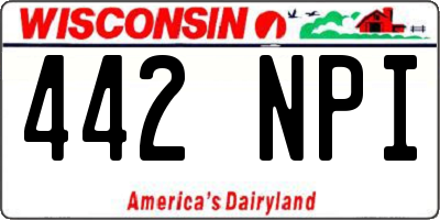 WI license plate 442NPI