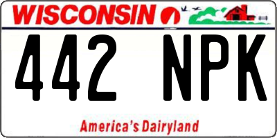 WI license plate 442NPK