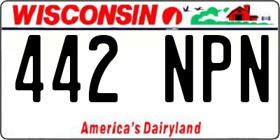 WI license plate 442NPN