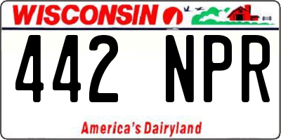 WI license plate 442NPR