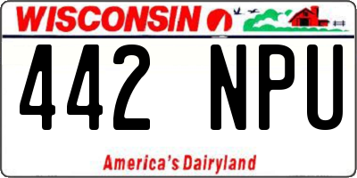 WI license plate 442NPU