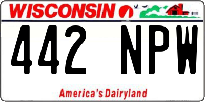 WI license plate 442NPW