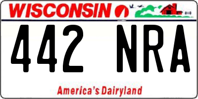 WI license plate 442NRA