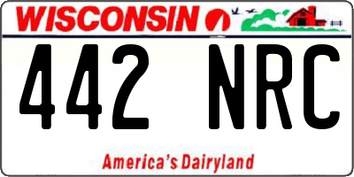 WI license plate 442NRC