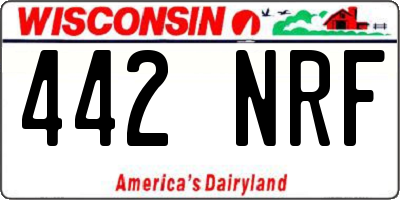 WI license plate 442NRF
