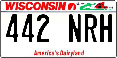 WI license plate 442NRH