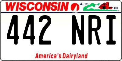 WI license plate 442NRI