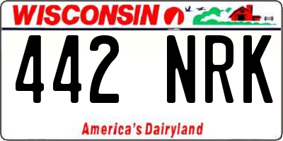 WI license plate 442NRK