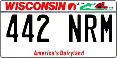 WI license plate 442NRM