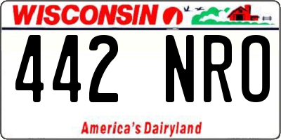 WI license plate 442NRO