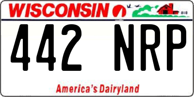 WI license plate 442NRP