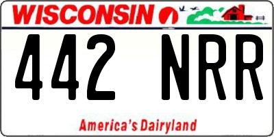 WI license plate 442NRR
