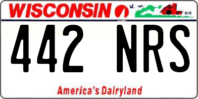WI license plate 442NRS