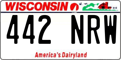 WI license plate 442NRW