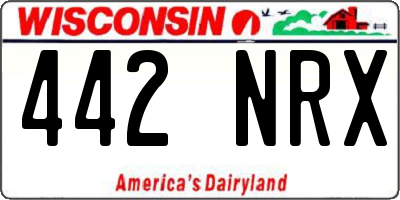WI license plate 442NRX