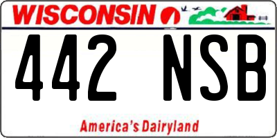 WI license plate 442NSB
