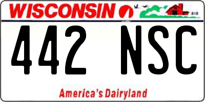 WI license plate 442NSC