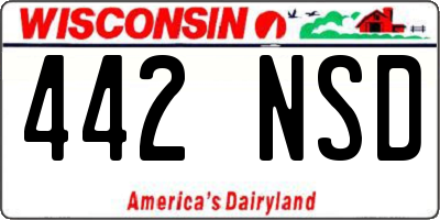 WI license plate 442NSD
