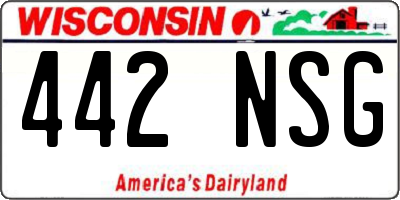 WI license plate 442NSG