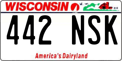WI license plate 442NSK
