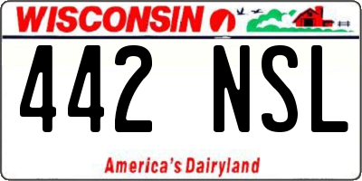 WI license plate 442NSL
