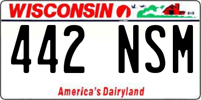 WI license plate 442NSM