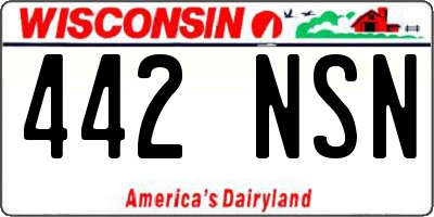 WI license plate 442NSN