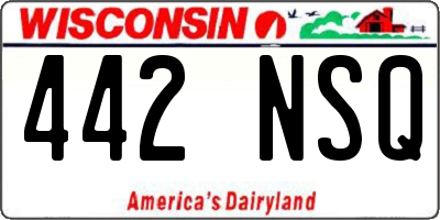 WI license plate 442NSQ