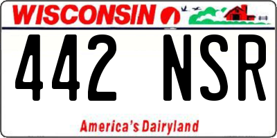 WI license plate 442NSR