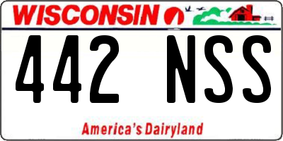 WI license plate 442NSS