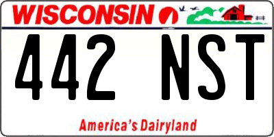WI license plate 442NST