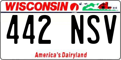 WI license plate 442NSV
