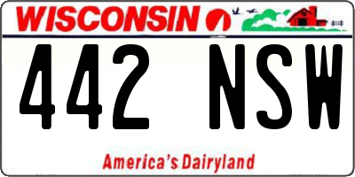 WI license plate 442NSW