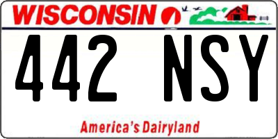 WI license plate 442NSY