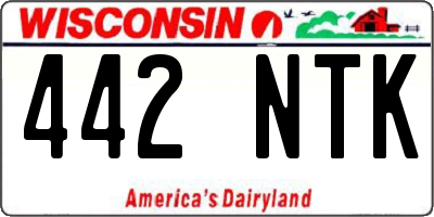WI license plate 442NTK