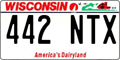 WI license plate 442NTX