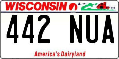 WI license plate 442NUA