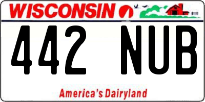 WI license plate 442NUB