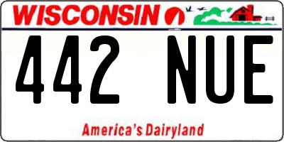 WI license plate 442NUE