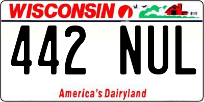 WI license plate 442NUL