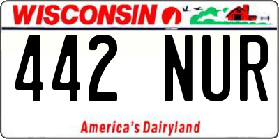 WI license plate 442NUR